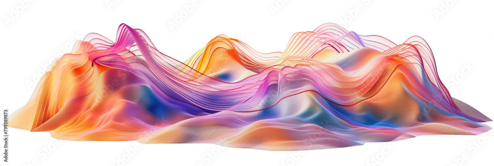 Fototapeta premium Abstract Colorful Digital Wave Art Isolated on transparent