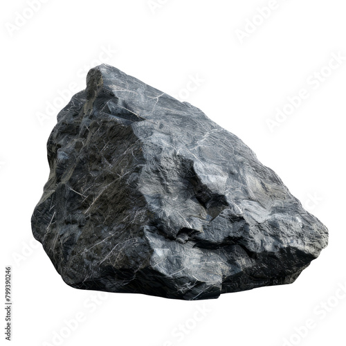 A common black stone on a mountain with a transparent background.