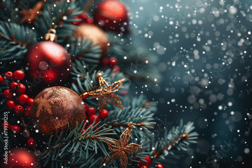 Christmas tree decorations background