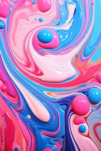 Colorful Abstract Liquid Paint Swirl