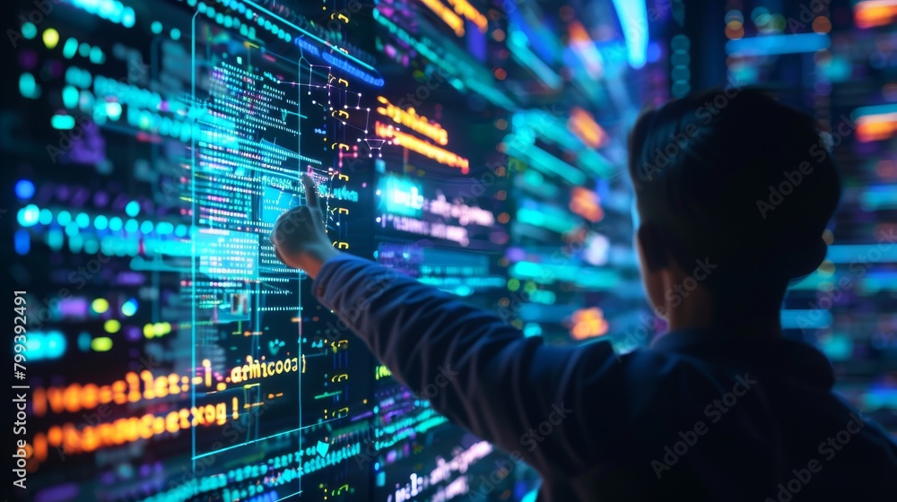 Virtual Innovation AI Developer Manipulating Code with Gestures Virtual Innovation AI Developer Manipulating Code with Gestures
