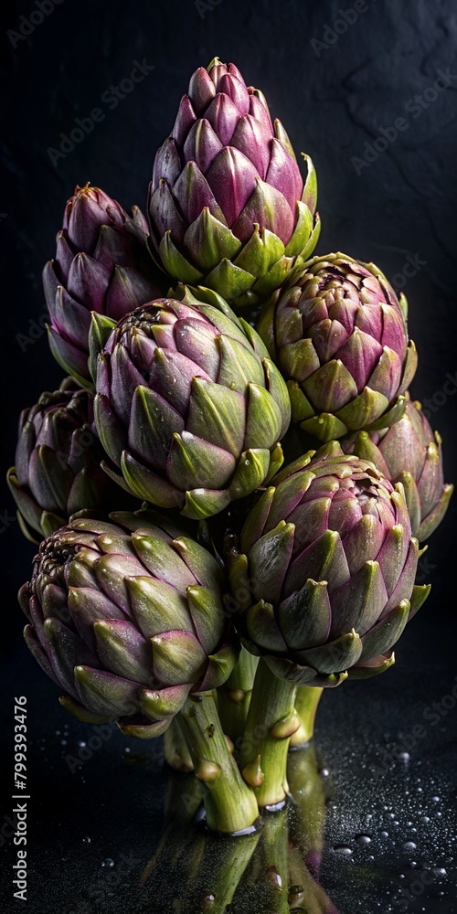 Fototapeta premium Background Photo of Fresh, Wet, and Organic Vegetables