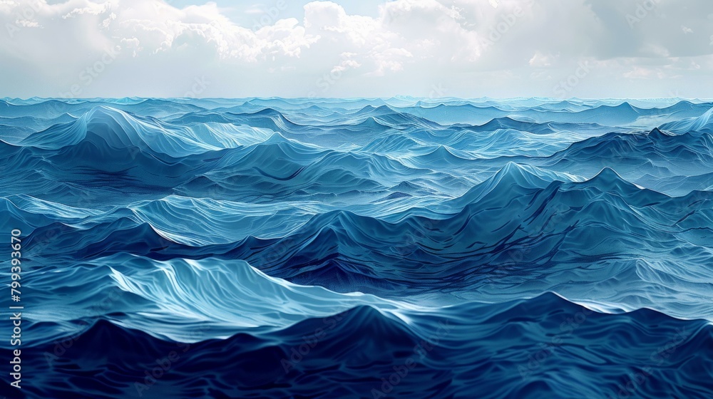 Deep blue ocean surface with large rolling waves Deep blue ocean surface with large rolling waves