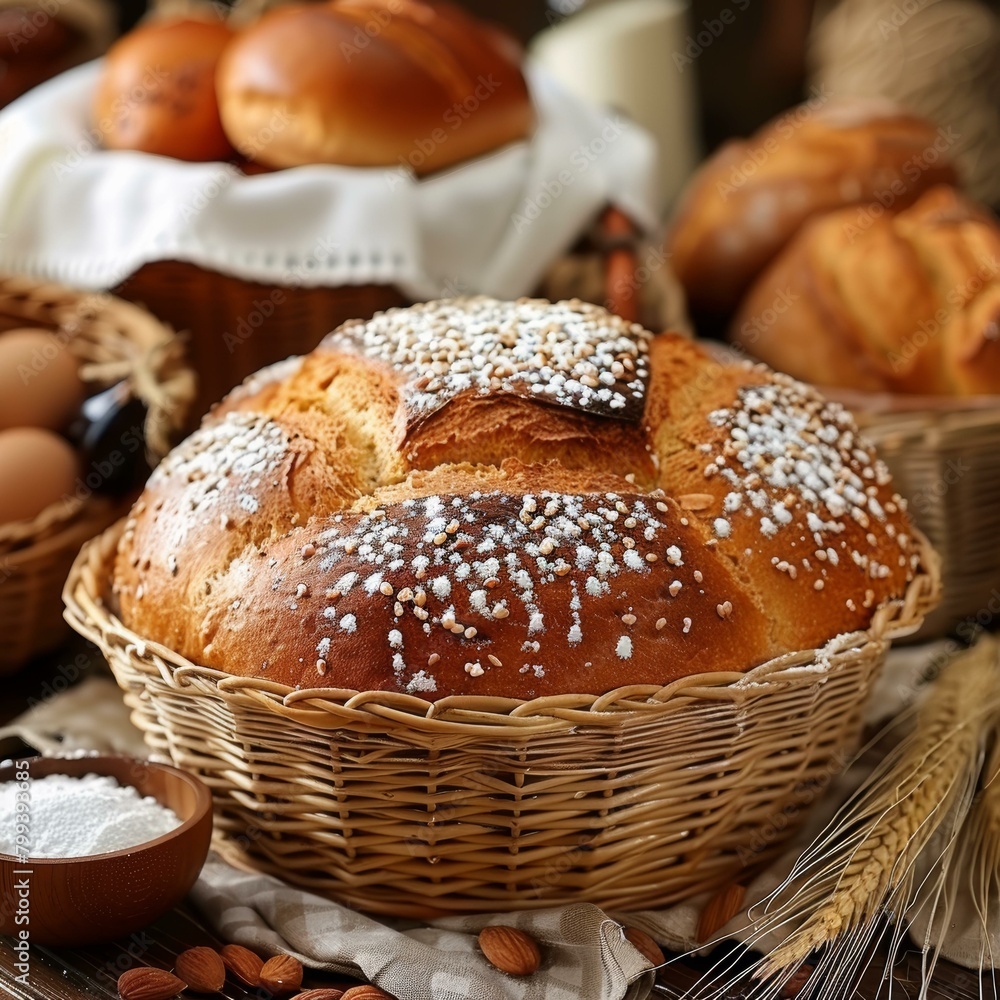 A variety of delicious breads and pastries A variety of delicious breads and pastries