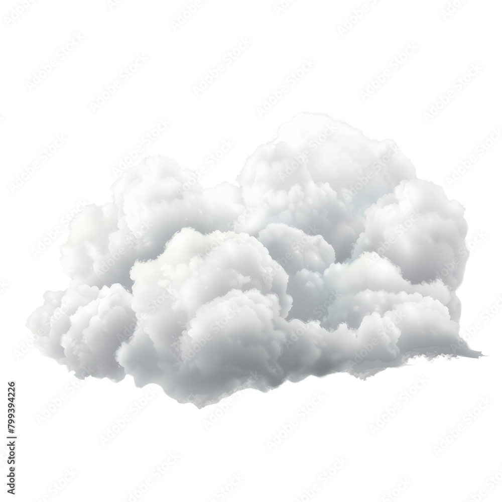 Design materials for you, floating white clouds on a transparent background.