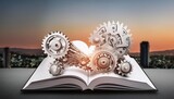 Open Book With Gears. Generative AI