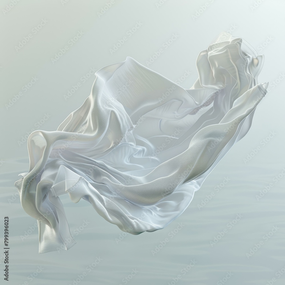White fabric floating in the air White fabric floating in the air