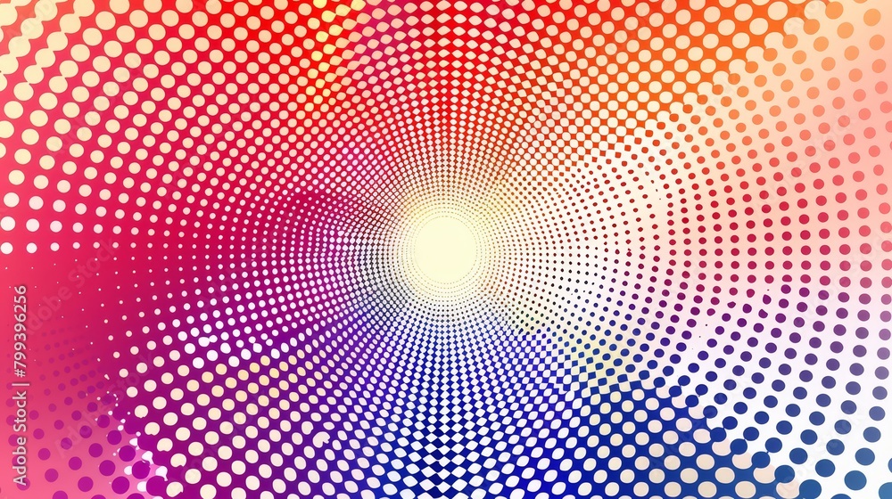 A circular image against a colorful backdrop featuring a pattern, with a white center at its core A circular image against a colorful backdrop featuring a pattern, with a white center at its core