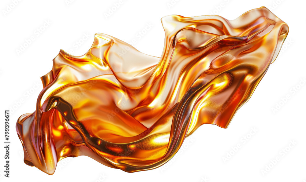 Obraz premium Shimmering Golden Fabric Flowing in Abstract Design