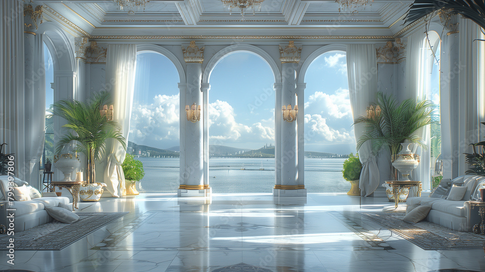 Obraz premium Sky fall style drawing room-2
