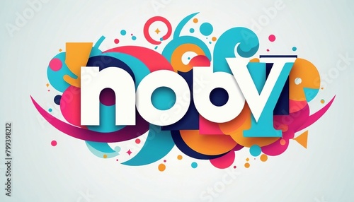 Typographic Fusion: Abstract Background with Stylized Letterforms and Typographic Elements photo