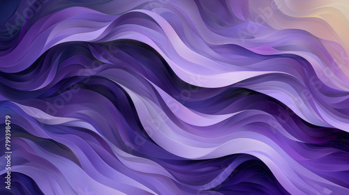  A painting of a purple wave against a backdrop of light blue sky, accompanied by a lighter blue sky in the foreground
