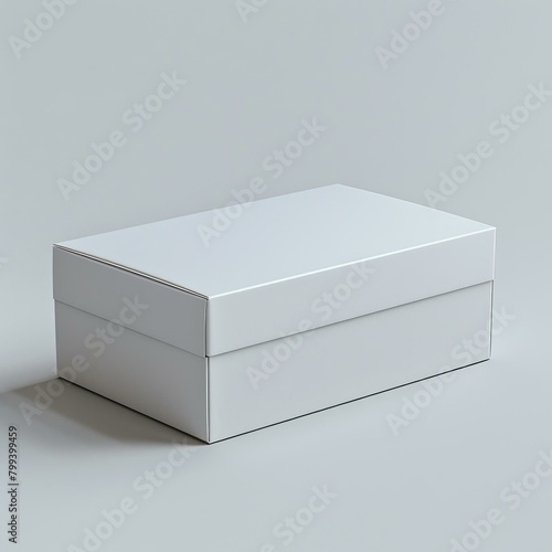 White cardboard box isolated on white background. Blank box. 3D rendering.
