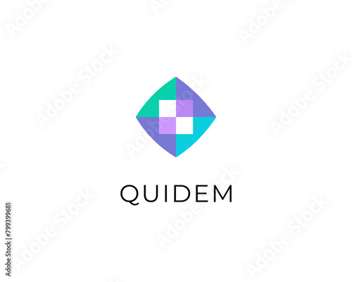 Free Download Abstract square logo from geometric shapes. Universal building construction vector icon - GFXLoad