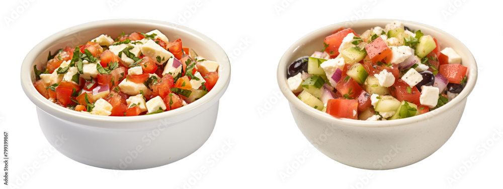 Collection of Greek Feta Salsa Dip In A Ceramic Cup isolated on transparent png background. Generative ai Collection of Greek Feta Salsa Dip In A Ceramic Cup isolated on transparent png background. Generative ai