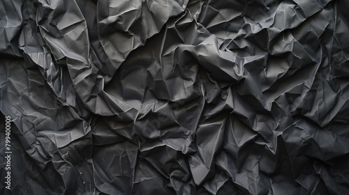 Weird Texture of Crumpled Black Paper