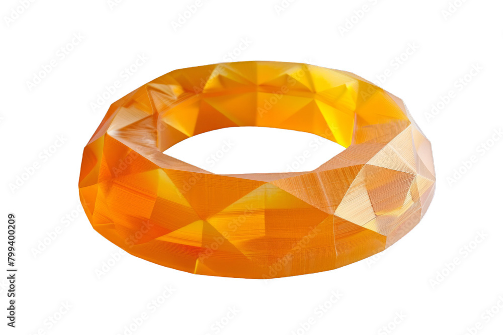 Vibrant Orange Crystal Bracelet on transparent background