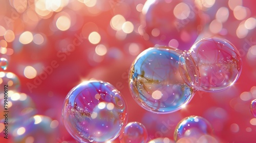 Group of Bubbles Floating in the Air