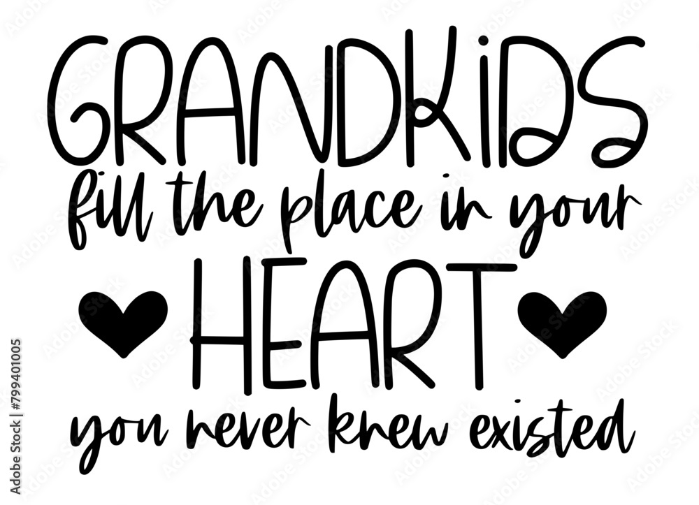 Obraz premium Stylish , fashionable and awesome grandma typography art and illustrator, Print ready vector handwritten phrase grandma family T shirt hand lettered calligraphic design. Vector illustration bundle.