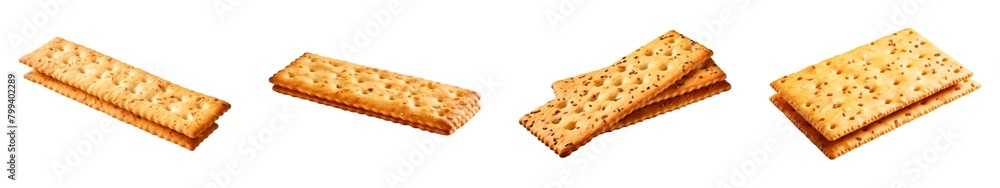 Collection of Everything Cracker isolated on transparent png background. Generative ai Collection of Everything Cracker isolated on transparent png background. Generative ai