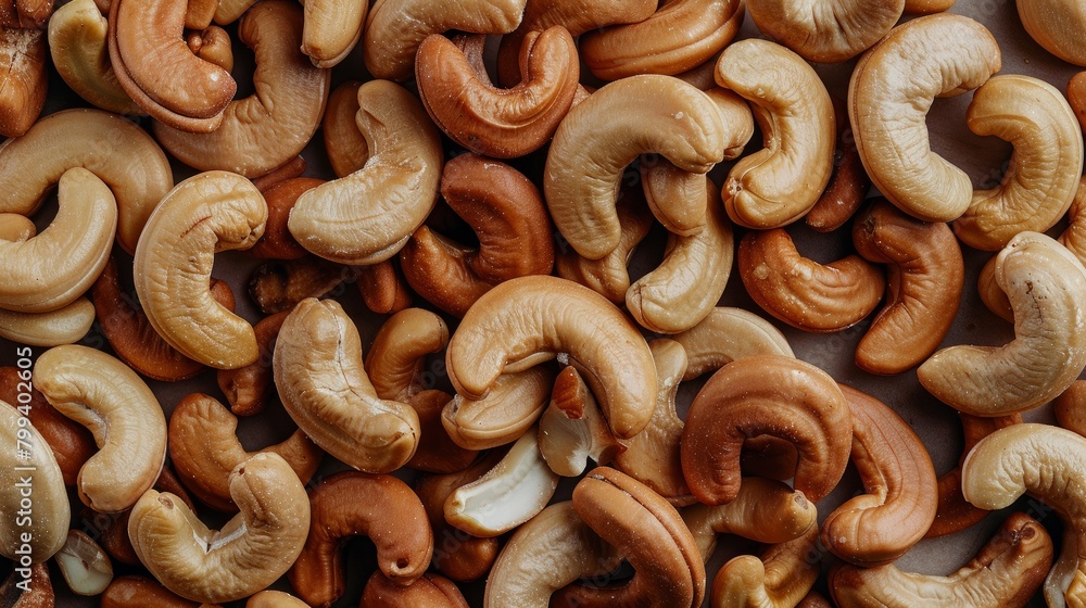 Tasty cashew nuts as background, top view Tasty cashew nuts as background, top view