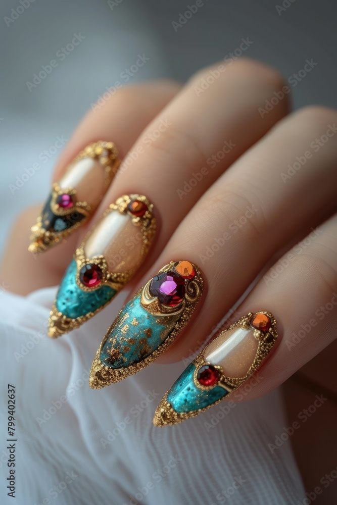 Nail art mastery: a captivating showcase of 3d three-dimensional elegance, featuring beautiful design adorning nails, blending creativity, style, intricate craftsmanship for a chic and trendy look. Nail art mastery: a captivating showcase of 3d three-dimensional elegance, featuring beautiful design adorning nails, blending creativity, style, intricate craftsmanship for a chic and trendy look.