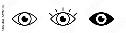 eye icon set. eyesight symbol , eye, view, vision icons in flat style