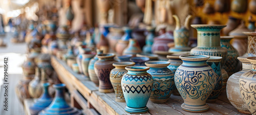 Traditional pottery on Nizwa Souq, Oman