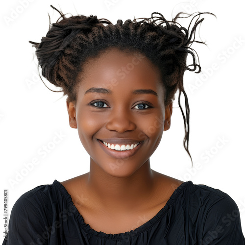 Smiling Woman in Black Shirt