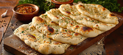 Indian tandoori bread - Garlic naan