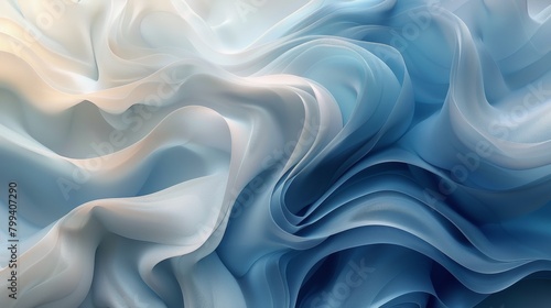 Blue and White Background With Wavy Lines