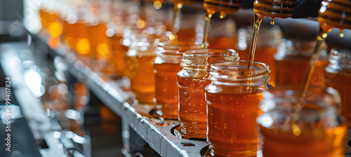 Factor of filling empty jars with fresh honey