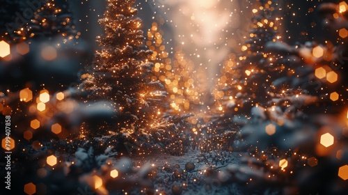Close Up of Snowy Pine Tree