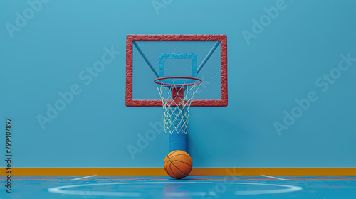 Basketball Passing Through Hoop on Basketball Court