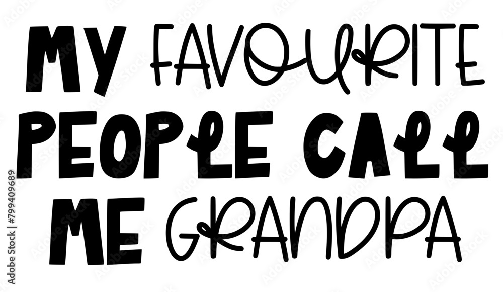 Stylish , fashionable and awesome grandpa typography art and illustrator, Print ready vector handwritten phrase grandpa family T shirt hand lettered calligraphic design. Vector illustration bundle.