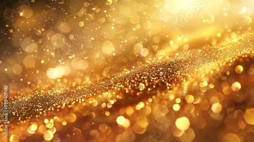 Close up of a shimmering gold backdrop with blurred effect