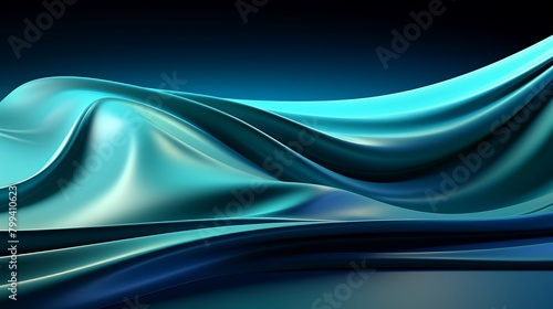 Abstract Cyan and Black Fabric Pattern Background  Intricate Curvy Lines for Modern Design Inspiration and Textile Concepts