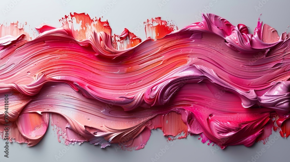 An artwork adorned with pink and red acrylic hues An artwork adorned with pink and red acrylic hues