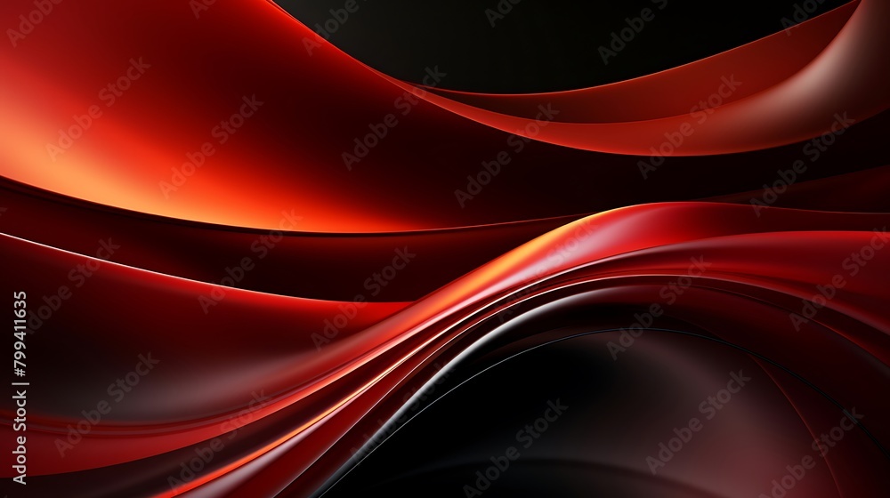 Vibrant Orange and Black Fabric Pattern: Elegant Curves in a Striking Background Design Vibrant Orange and Black Fabric Pattern: Elegant Curves in a Striking Background Design