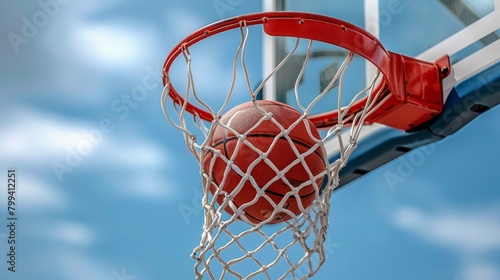 Basketball Going Through the Net