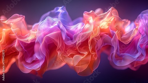   A collection of varied hued smoke elements against a backdrop of blue and pink, featuring a red and pink stripe interposed photo