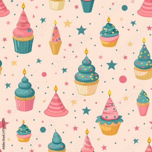 Simple Seamless Birthday Party Pattern