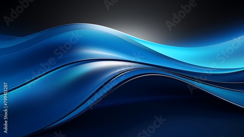 Abstract Blue and Black Fabric Pattern: Elegant Curves in Intricate Design Forming Stunning Background