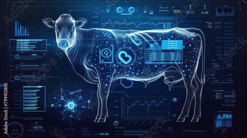 Smart Livestock Management CuttingEdge Digital Tracking Interface for Health and Location Monitoring