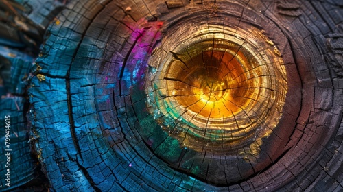 Wallpaper Mural colorful Dendrochronology, golden ring within ring, square within square, triangle within triangle  Torontodigital.ca