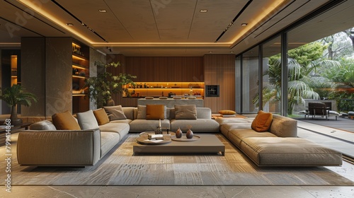 Spacious Living Room With Abundant Furniture © olegganko