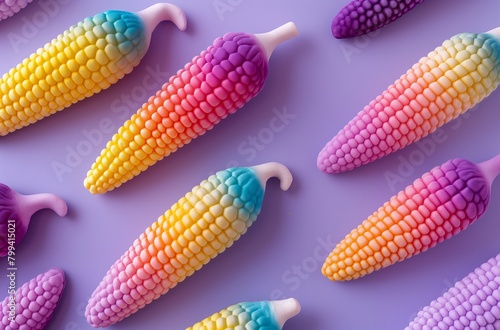 Rainbow silicone corn purple photo