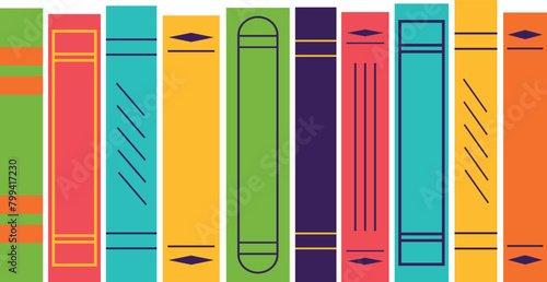 Сolorful books, vector illustration.