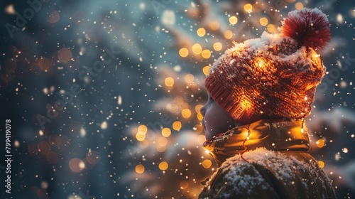 Person Wearing Hat and Scarf in Snow