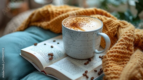 Coffee Cup on Blue Saucer